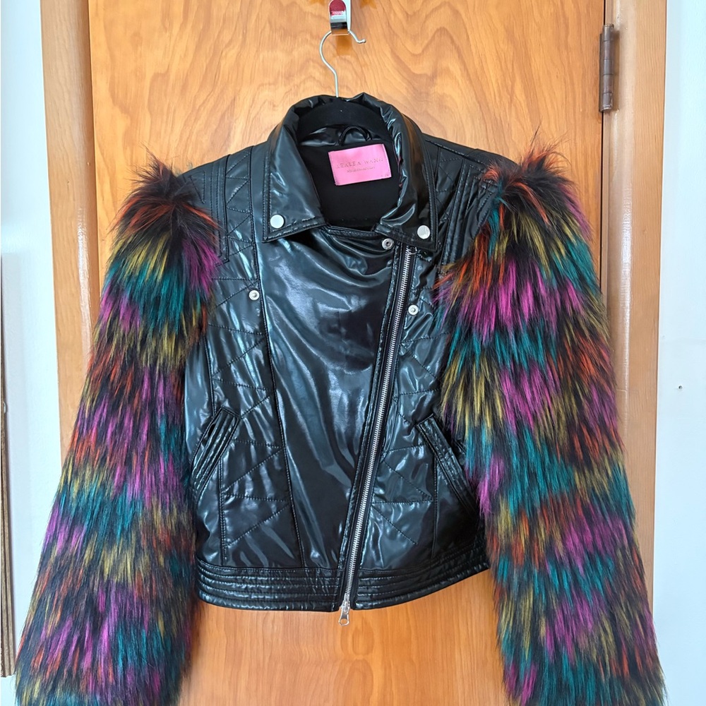 Azelea Wang Faux Fur Sleeve Jacket